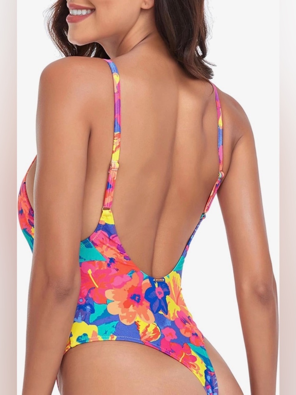 NWT RELLECIGA Floral High-Cut One-Piece Monokini Large | Sustainable - Picture 3 of 9